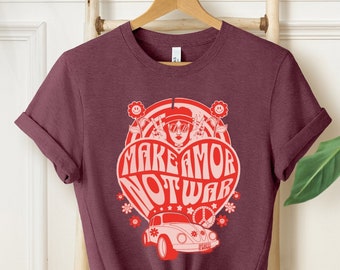 Make Amor Not War Shirt, Peace Lover Shirt, Make Love Not War Shirt, Anti-War Shirt, Peace Shirt, Peace Tank Top, Hippy Shirt, Hippie Shirt