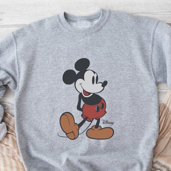 Disney Classic Mickey Mouse Pose Sweatshirt, Mickey Mouse Sweatshirt Vintage, Disney Classic Mickey Mouse Sweater For Woman, Mickey Hoodie