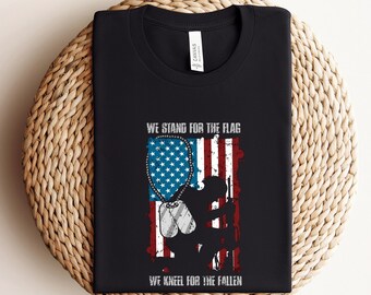 I Stand for The Flag Shirt, Patriotic Shirt, American Flag Shirt, 4th of July Gift, America Shirt, USA Shirt, Kneel For The Fallen Shirt