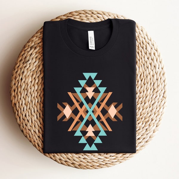 Aztec Shirt, Western Graphic Shirt, Distressed Graphic Shirt, Western Shirts, Country Music Shirts, Boho Aztec Tribal, Ethnic Bohemian Gift