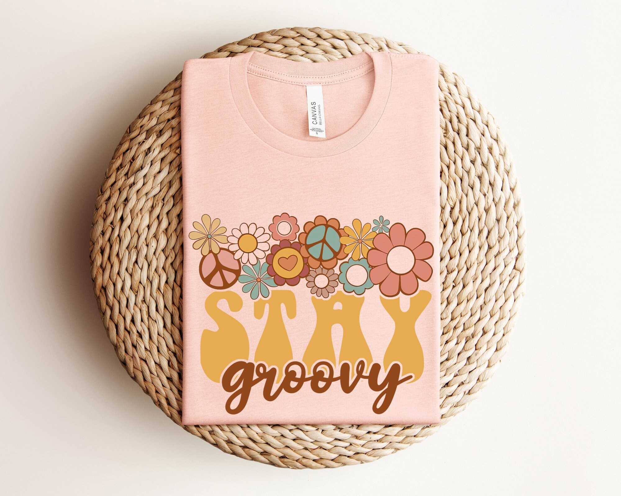 Discover Retro Stay Groovy Shirt, Preppy Shirt, Vintage Summer Shirt, Hippie 70s Summer Shirt, Peace Sign Shirt, Retro Summer Shirt, Groovy Shirt