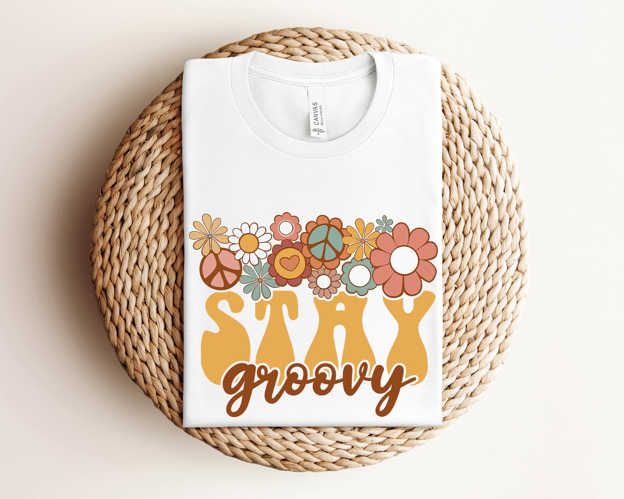 Discover Retro Stay Groovy Shirt, Preppy Shirt, Vintage Summer Shirt, Hippie 70s Summer Shirt, Peace Sign Shirt, Retro Summer Shirt, Groovy Shirt