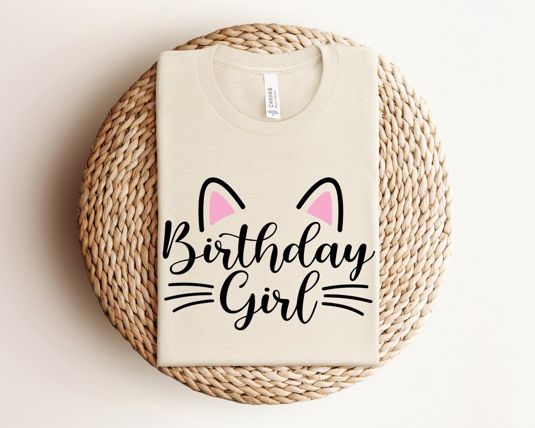Cat Birthday Girl Shirt, Kitten Birthday Party, Kitty Cat Birthday Girl