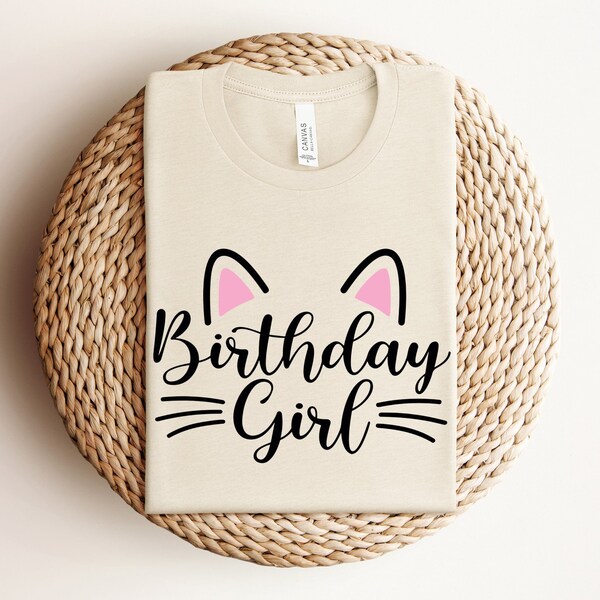 Cat Birthday Girl Shirt, Kitten Birthday Party, Kitty Cat Birthday Girl Shirt, Cat Birthday Shirt, Birthday Party Shirt, Birthday Crew Shirt