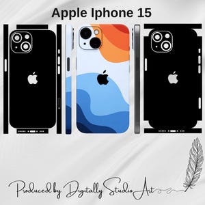 iPhone 15 Skin Vorlage: Vektor SVG Schnittdatei für Cricut, Silhouette (Digitale Datei)