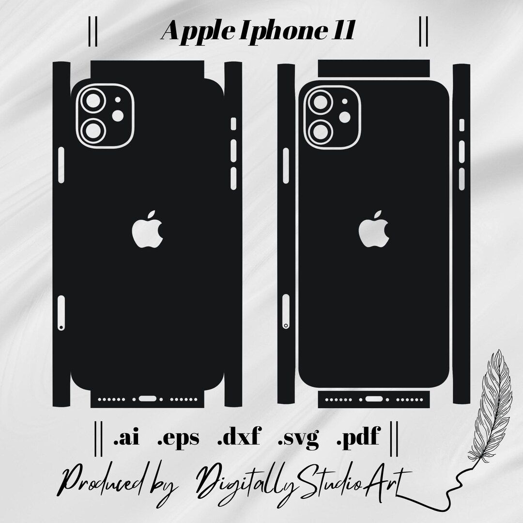 IPhone 11 Skin Template, Vector Cut File, Vinyl Wrap Cutting Template