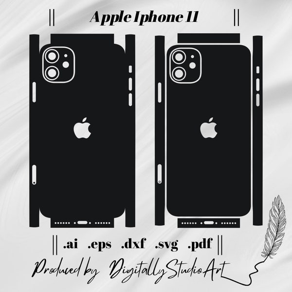 iPhone 11 Skin Template, Vector Cut File, Vinyl Wrap Cutting Template, Svg Files For Cricut or Silhouette