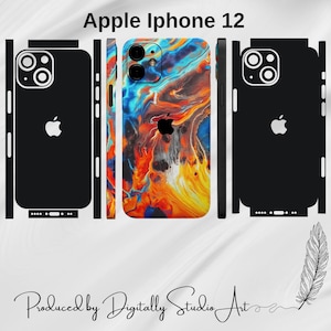 Sjabloon iPhone 12 Skin, Vector gesneden bestand, Vinyl Wrap snijden sjabloon, Svg-bestanden voor Cricut of Silhouette