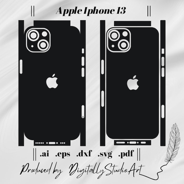 iPhone 13 Skin Template, Vector Cut File, Vinyl Wrap Cutting Template, Svg Files For Cricut or Silhouette