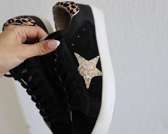 Golden Goose BLACK Leopard/Gold Sneakers for Women