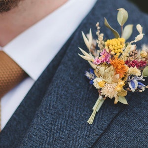 Groom Groomsmen Dried Flower Button Hole - Large