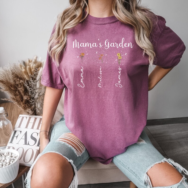 Custom Birth Flower Zodiac Signs Mama Shirt With Kids Names