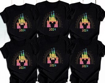 Disney Castle Shirt, Disney Rainbow Castle Shirt, Disney Family Shirt, Disney Retro Shirt, Disneyworld Shirt, Disneyland Shirt, Custom Shirt