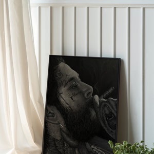 Post Malone poster, printable poster, digital download, Post Malone fan art, print, Post Malone gift, music art, wall decor, wall art, gift
