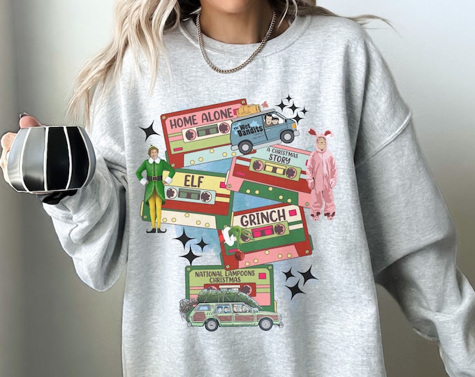 CHRISTMAS MOVIES N CHILL MINERAL SWEATSHIRTS