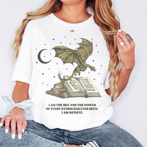 I am the Sky and The Power of Every Storm Has Ever Been Tshirt,Dragon Tshirt,Book Lover Gift,Dragon Shirt,Dragon Rider Tshirt
