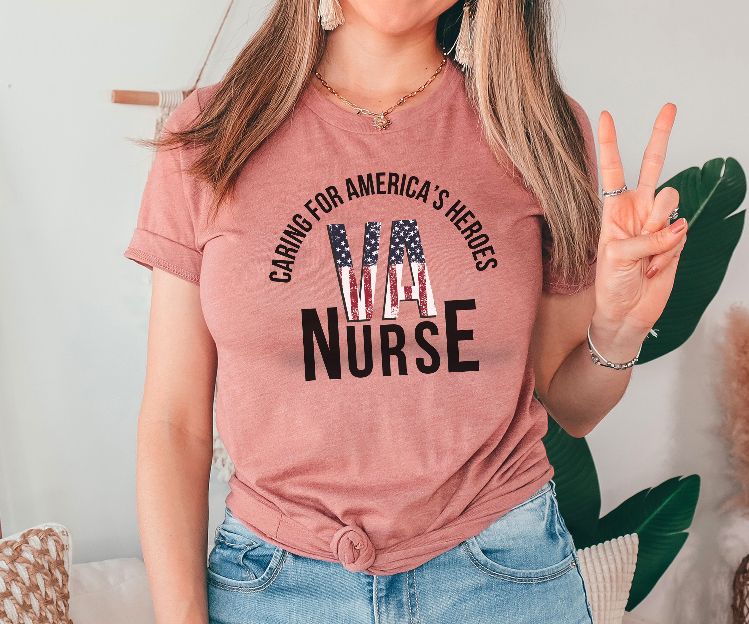 Caring for America's Heroes Tshirt, VA Nurse Tshirt, Nurse Gift, Nursing Shirt, Nurse Life Shirt,Gift for Nurse,Veterans Affairs Nurse Shirt