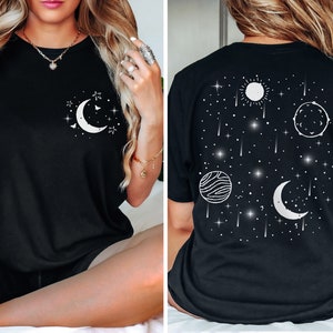 Celestial Tshirt, Moon Shirt, Mystical Shirt, Space Shirt,Astrological Gift,Moon Phase Shirt,Astrology Shirt,  Astronomy Shirt, Boho Shirt,