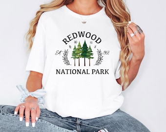 Redwood National Park Tshirt, Redwood Shirt,Pine Tree Tshirt, Mountain Tshirt, Nature Lover Gift, Gift for Him, Hiking Gift, Forest Shirt
