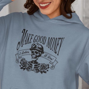 Skeleton Mining Co. Hoodie, Grateful Dead Cumberland Blues, Rock Music Fan Gift, Jerry Garcia, Vintage Ad Sweatshirt Retro Skeleton Bob Weir