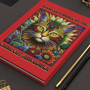 Grateful Dead Hardcover China Cat Sunflower Journal, Gift for Writer or Deadhead, Concert Journal, Christmas Stocking Stuffer, Psychedelic