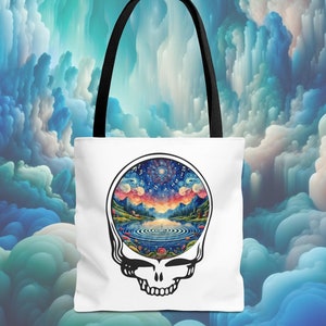 Grateful Dead Ripple Inspired Tote Bag, Deadhead Gift, Ripple Quote Tote