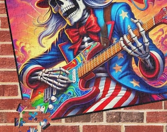 Rompecabezas de 520 piezas de Grateful Dead U.S. Blues, regalo para Deadhead, rompecabezas de arte psicodélico