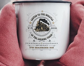 Grateful Dead Enamel Camp Cup, Deadhead Hiker Cup, Camper Cup Music Fan, Grateful Dead Gift, Dead and Company Lyrics Cup, Jerry Garcia Mug