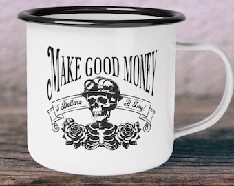 Grateful Dead Enamel Camp Cup, Deadhead Hiker Cup, Camper Cup Music Fan, Grateful Dead Gift, Dead and Company Lyrics Cup, Jerry Garcia Mug