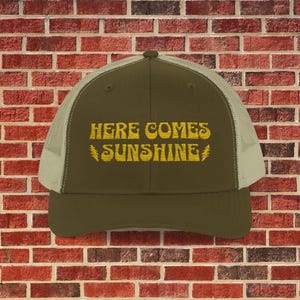 Grateful Dead Here Comes Sunshine Snapback Trucker Cap, Gift for Deadhead, Dad Hat, Music Fan