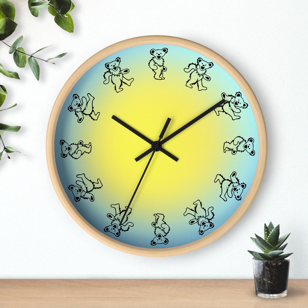 Grateful Dead Wall Clock, Dancing Bears Wall Clock, Deadhead Gift ...