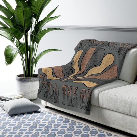 Grateful Dead "Ripple" Inspired Sherpa Fleece Blanket, Dorm Room Decor, Van Life, Camper Gear, Jam Band Fan Gift