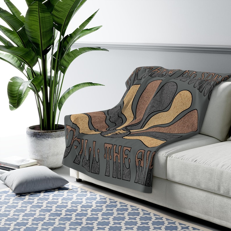 Grateful Dead "Ripple" Inspired Sherpa Fleece Blanket, Dorm Room Decor, Van Life, Camper Gear, Jam Band Fan Gift image 1