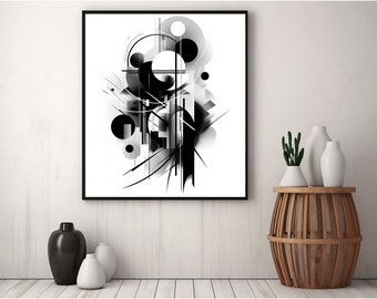 Black and White Abstract Art, Black and White Abstract, Black and White Abstract Print, Abstract Art Print, Monochrome Wall Art