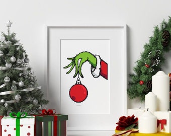 Padrão de Ponto Cruz do Grinchmas