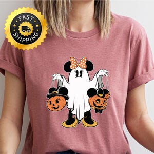 Retro Halloween Minnie Ghost Shirt, Fall Mickey Ghost Shirt, Disney Minnie Ghost Shirt, Spooky Season Shirt, Disney Halloween Party Shirt