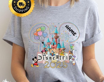 Custom Disney Trip Family 2025 Shirt, Disneyland Family Couple Vacation Shirt, Mickey Family Trip shirt, Disney world 2025 Family Name Tee