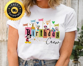 Disney Birthday Crew Shirt, Disney Birthday Gift Tee, Birthday Trip Shirt, Disney Mickey And Friends Family Gift, Disney Birthday Crew Shirt