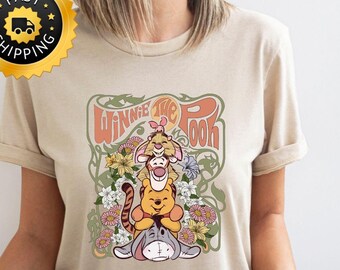 Retro Winnie The Pooh DTF Print T-Shirt