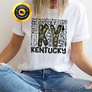 Kentucky State shirt, Kentucky University Tee, Kentucky Football-Basketball Tee, Military color Doodle Kentucky shirt, Kentucky Game Day Tee