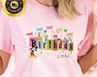 Disney Birthday Girl Shirt, Disney Birthday Gift Tee, Birthday Trip Shirt, Disney Mickey And Friends Family Gift, Disney Birthday Crew Shirt
