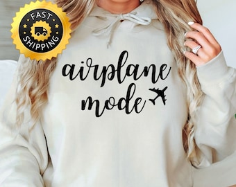 Airplane Mode Graphic Hoodie, Adventurer Pilot Gift