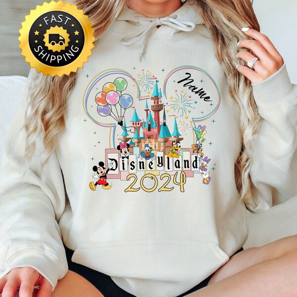 Disneyland Family 2024 Hoodie, Mickey Matching Vacation Sweater,Disney Family Trip Shirt, Disneyland Hoodie,Disneyworld 2024 Family Name Tee