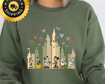 Sudadera Disney Safari, camiseta con globos del Reino Mágico, camiseta con el castillo de Mickey y sus amigos, sudadera con estampado de leopardo del modo Safari del Reino Animal