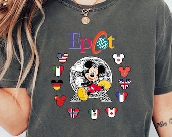 Camiseta Comfort Colors Mickey Mouse Epcot World Tour