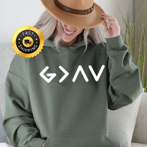 God is Greater Than the Highs and Lows Sweatshirt, Christian Hoodie, Bible Lover Gift, Faith Tee, Jesus lover Shirt, Christian Jesus Sweater