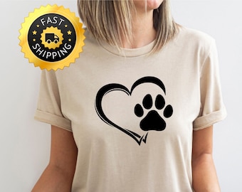 Cute Paw Heart Shirt, Dog Lover Shirt, Valentines day Paw Print Shirt, Pet Lover Shirt, Animal Lover Shirt, Paw Lover Shirt, Dog Paw shirt
