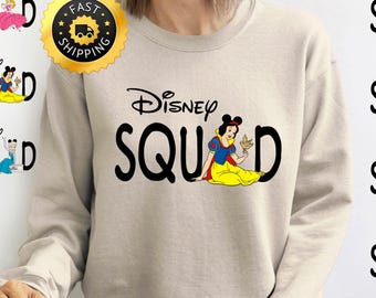 Custom Disney All Princess Squad Sweatshirt, Disney Family Trip Hoodie,Matching Disney Birthday Girl Tee, Custom Disney Princess group shirt