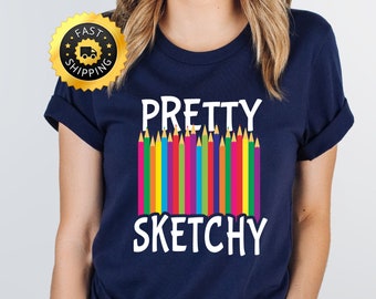 プリティスケッチアーティストシャツ、アートラバーTシャツ
