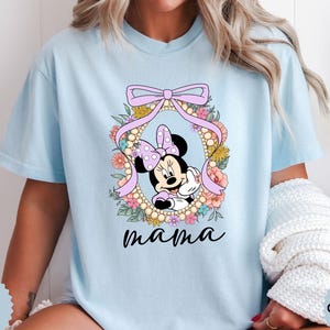 Comfort Colors Disney Minnie Mouse Mama Shirt, Koszulka na Dzień Matki, Retro Minnie Head Mama Shirt, Disney Mama shirt, Disney Birthday Mom Shirt